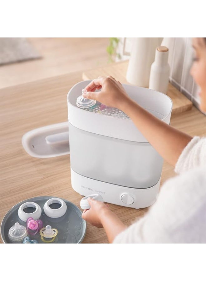 AVENT Philips SCF291/00 Electric Steam Steriliser for up to 6 Baby Bottles, Teats & Other Accessories, White - Image 3